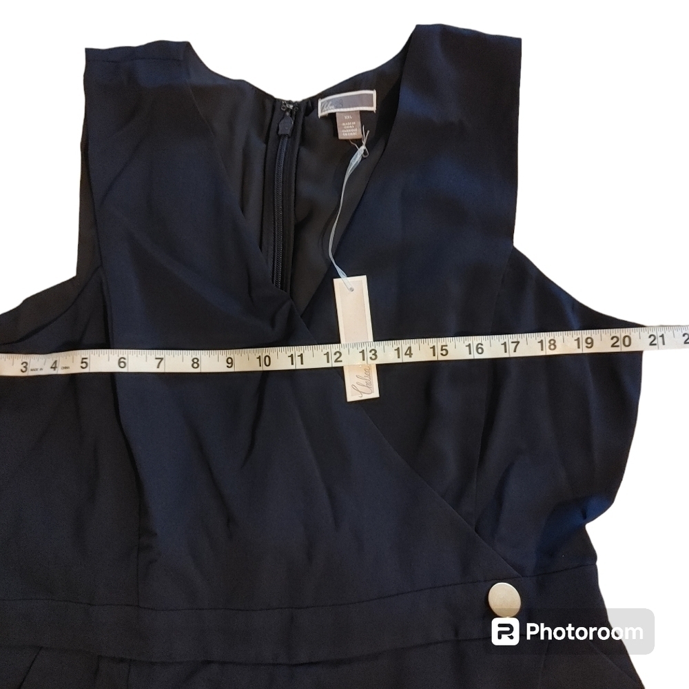 Chelsea28 Navy Faux Wrap Crop Jumpsuit XXL - Picture 8 of 15